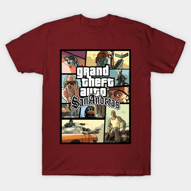 Grand Theft Auto SA T-Shirt by BYVIKTOR